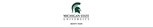 A white email banner with the green Spartan helmet centered. Below that, a black Michigan State University wordmark. Below that is placeholder text for month and year, underlined by a black rule.