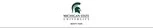 A white email banner with the green Spartan helmet centered. Below that, a black Michigan State University wordmark. Below that is placeholder text for month and year, underlined by a black rule.