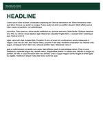 A thumbnail of a document with white background, a green banner at the top featuring white text that reads "Michigan State University", and placeholder text in black with a green headline.