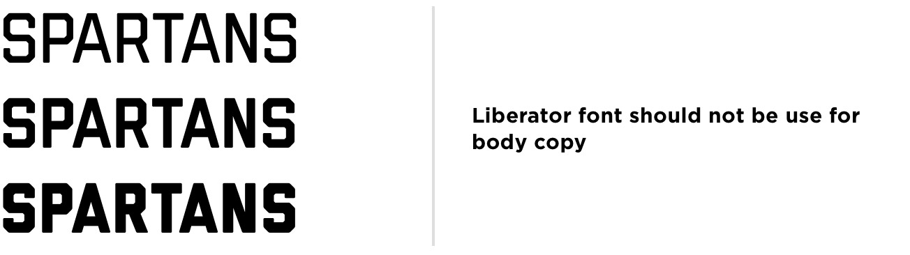 Liberator font example